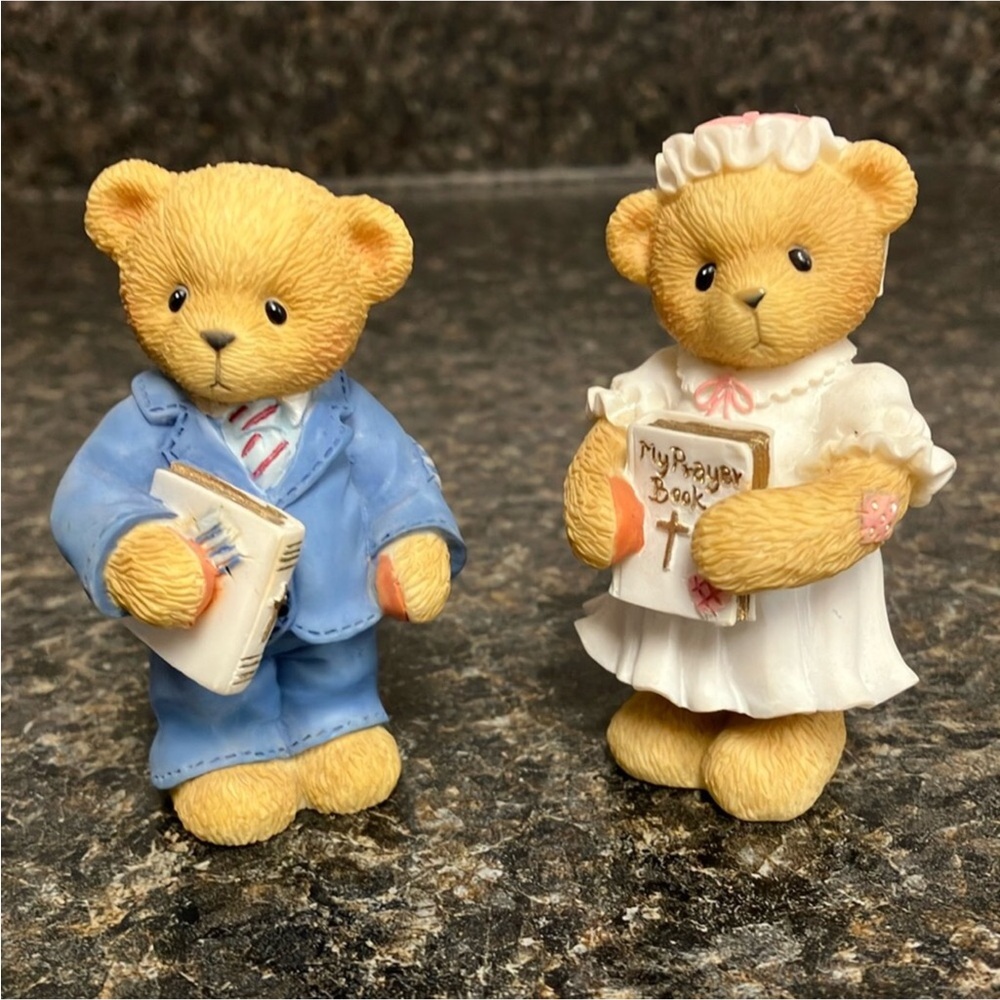 1999 Sunday school prayer boy and girl cherished teddies figurines